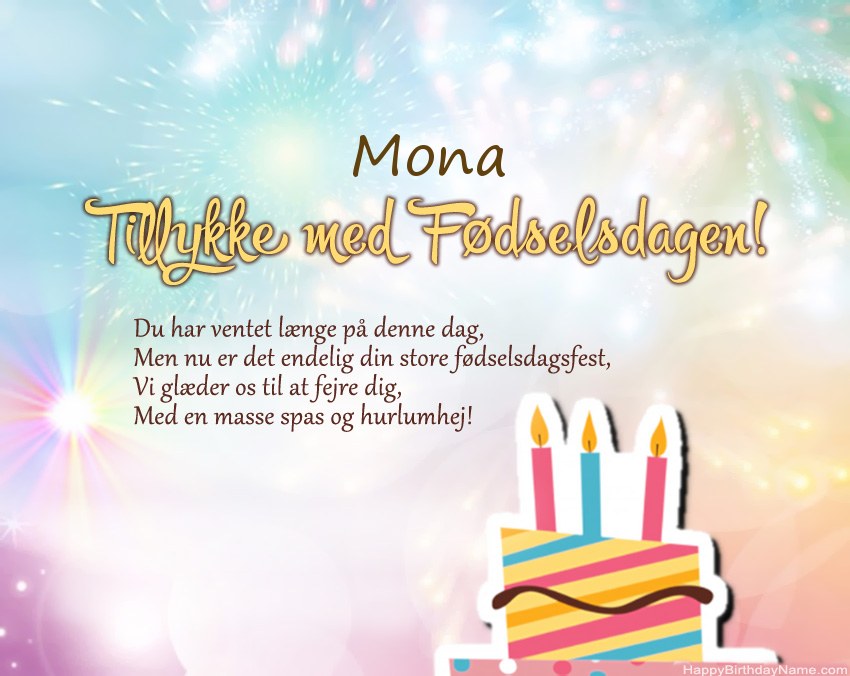Tillykke med fødselsdagen Mona i vers