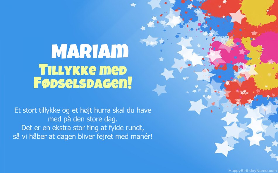 Tillykke med fødselsdagen til Mariams Tillykke med fødselsdagen til Mariams