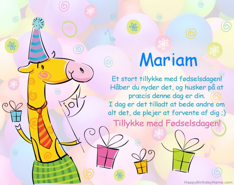 Børns lykønskning med tillykke med fødselsdagen til Mariam Børns lykønskning med tillykke med fødselsdagen til Mariam
