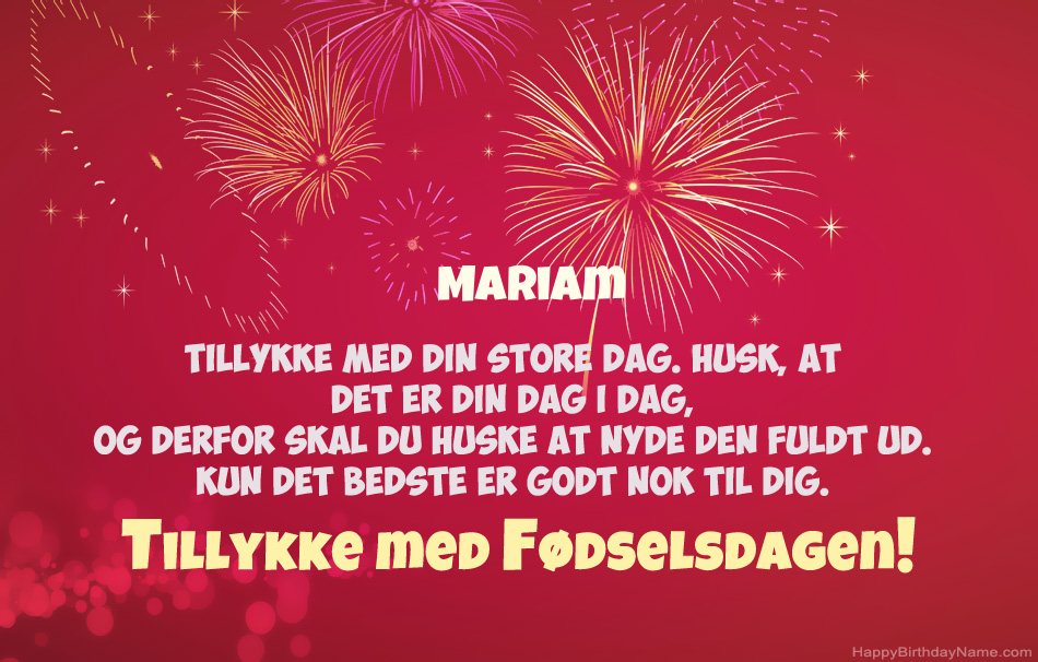 Tillykke med fødselsdagen Mariam, smukke digte Tillykke med fødselsdagen Mariam, smukke digte