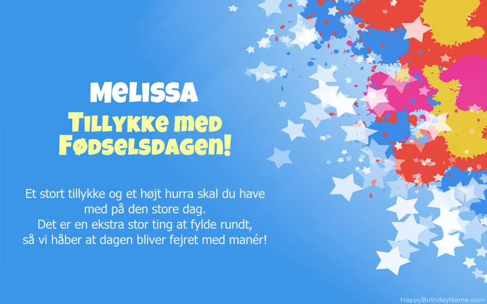 Tillykke med fødselsdagen til Melissas Tillykke med fødselsdagen til Melissas