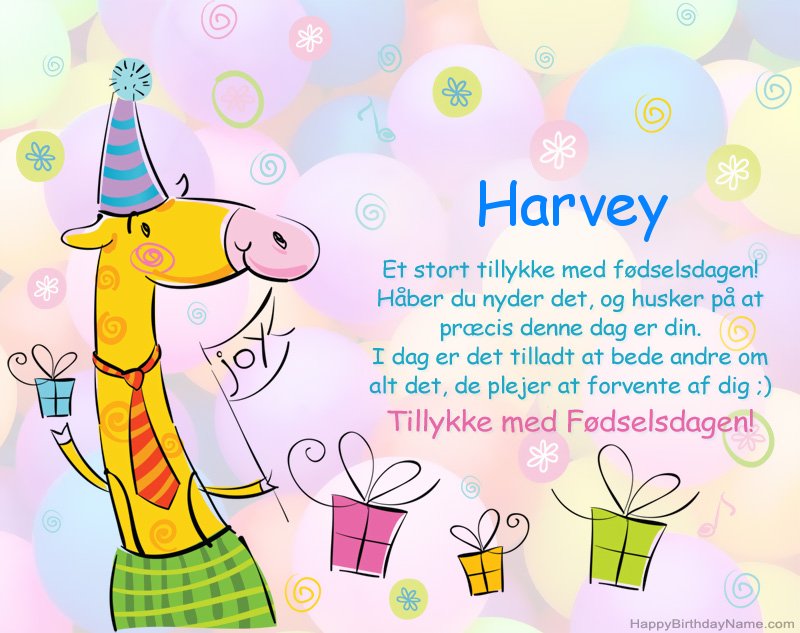 Børns lykønskning med tillykke med fødselsdagen til Harvey Børns lykønskning med tillykke med fødselsdagen til Harvey