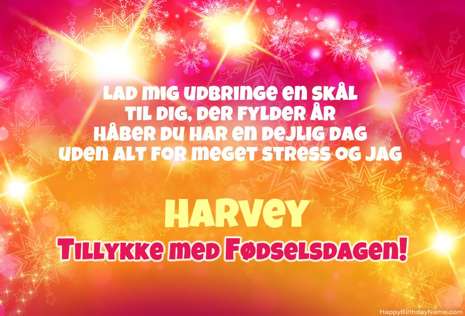 Tykke tillykke til Fødselsdagen til Harvey Tykke tillykke til Fødselsdagen til Harvey