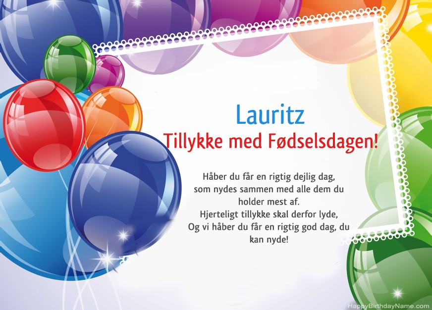 Tillykke med fødselsdagen Lauritz! Tillykke med fødselsdagen Lauritz!