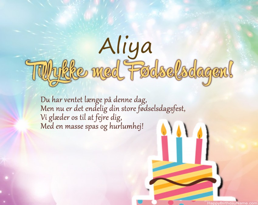 Tillykke med fødselsdagen Aliya i vers Tillykke med fødselsdagen Aliya i vers