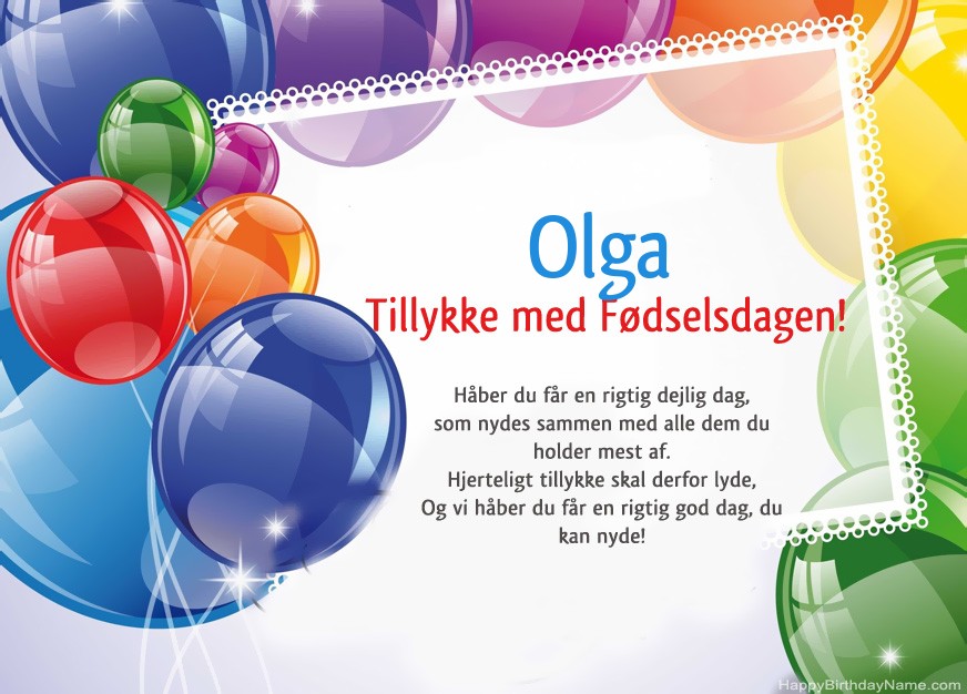 Tillykke med fødselsdagen Olga! Tillykke med fødselsdagen Olga!
