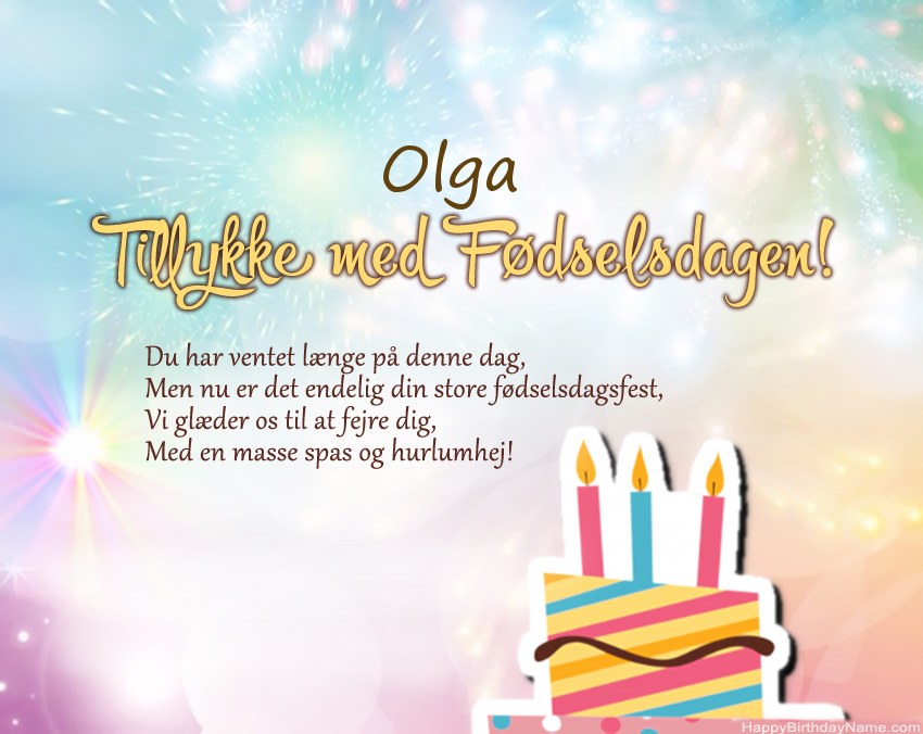 Tillykke med fødselsdagen Olga i vers Tillykke med fødselsdagen Olga i vers