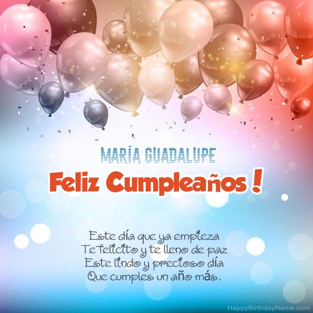 Poemas en cumpleaños para María Guadalupe