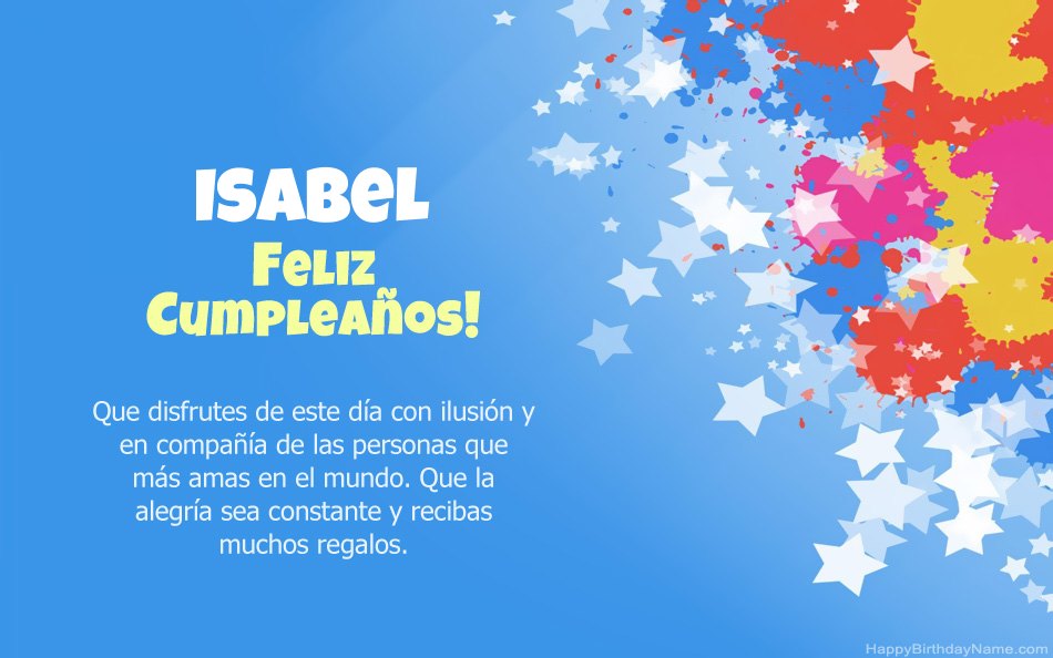 Felicitaciones por el cumpleaños de Isabel