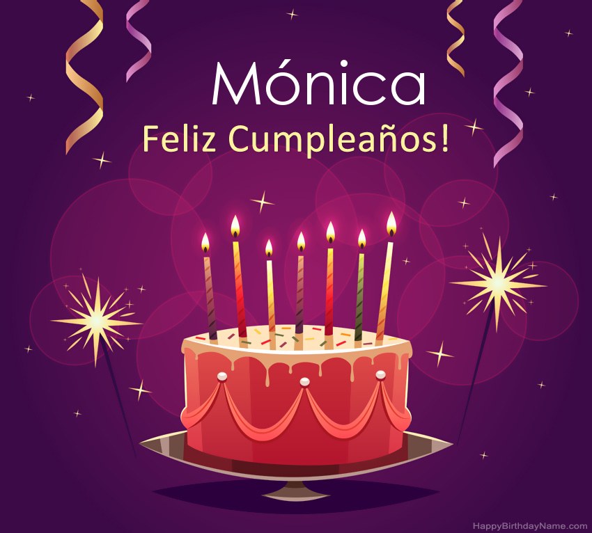 Saludos graciosos para feliz cumpleaños Mónica fotos
