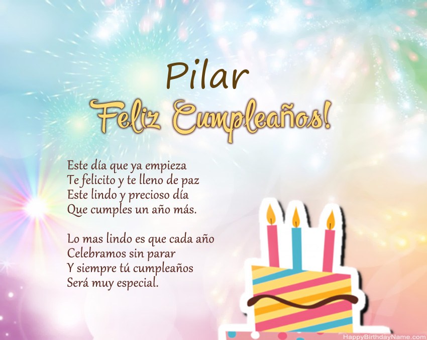 Feliz cumpleaños Pilar en verso Feliz cumpleaños Pilar en verso