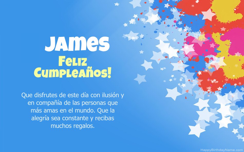 Felicitaciones por el cumpleaños de James Felicitaciones por el cumpleaños de James