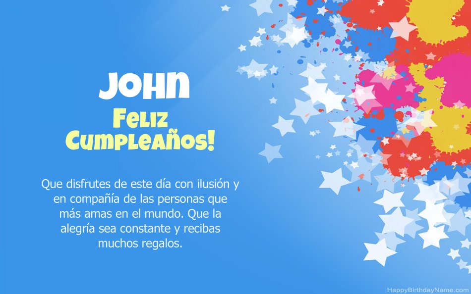 Felicitaciones por el cumpleaños de John Felicitaciones por el cumpleaños de John