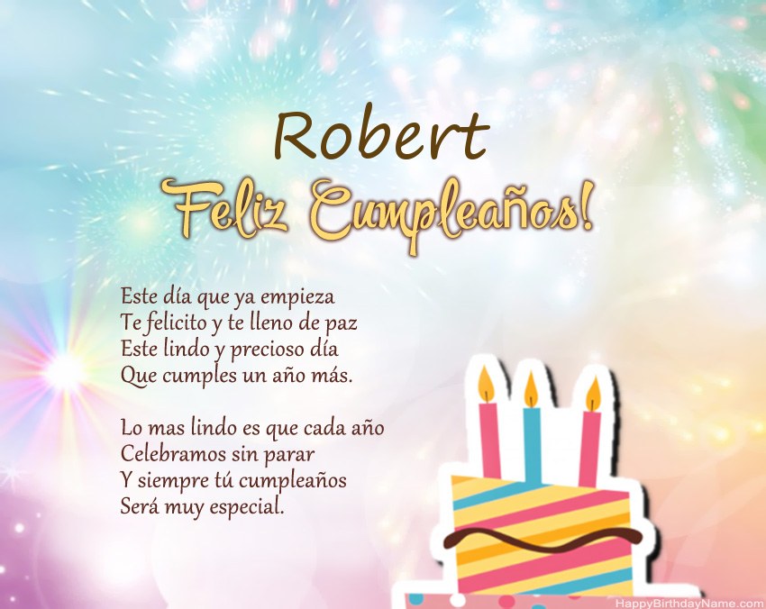 Feliz cumpleaños Robert en verso Feliz cumpleaños Robert en verso