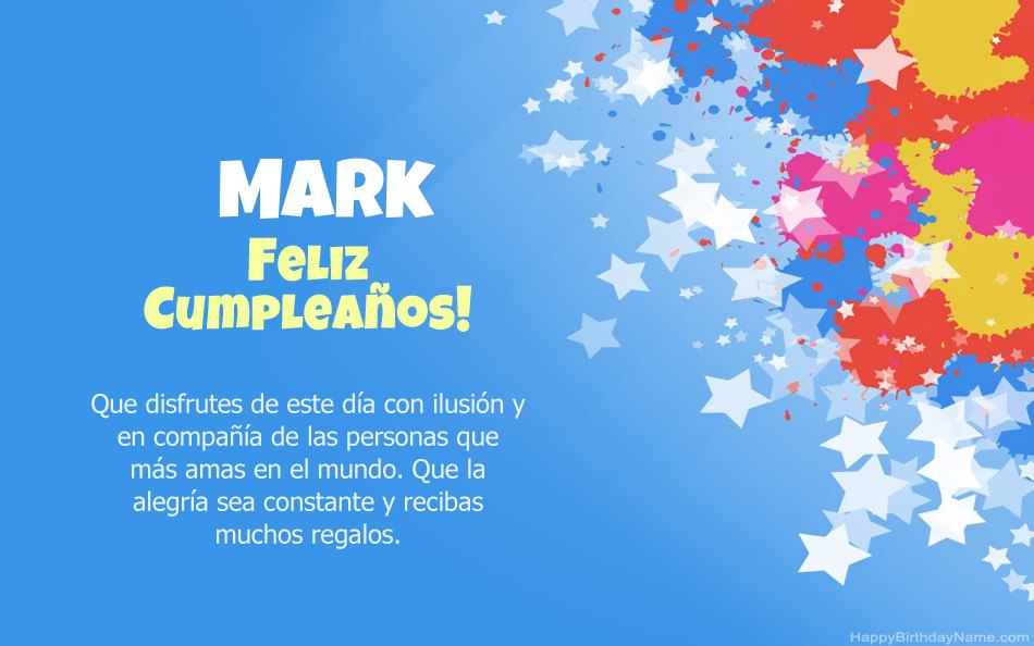 Felicitaciones por el cumpleaños de Mark Felicitaciones por el cumpleaños de Mark