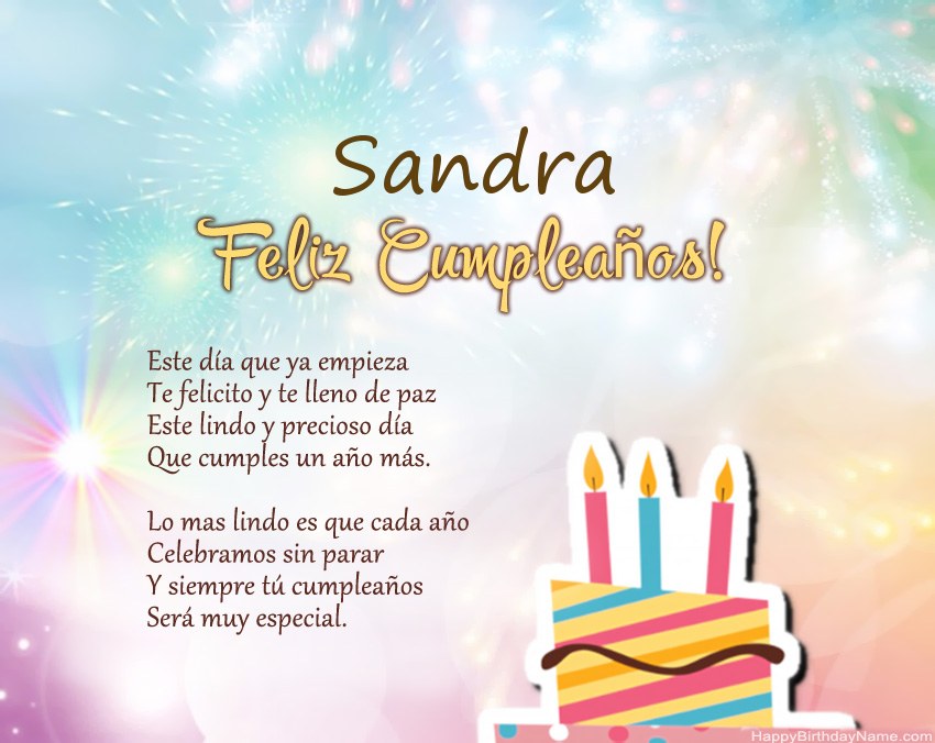 Feliz cumpleaños Sandra en verso Feliz cumpleaños Sandra en verso