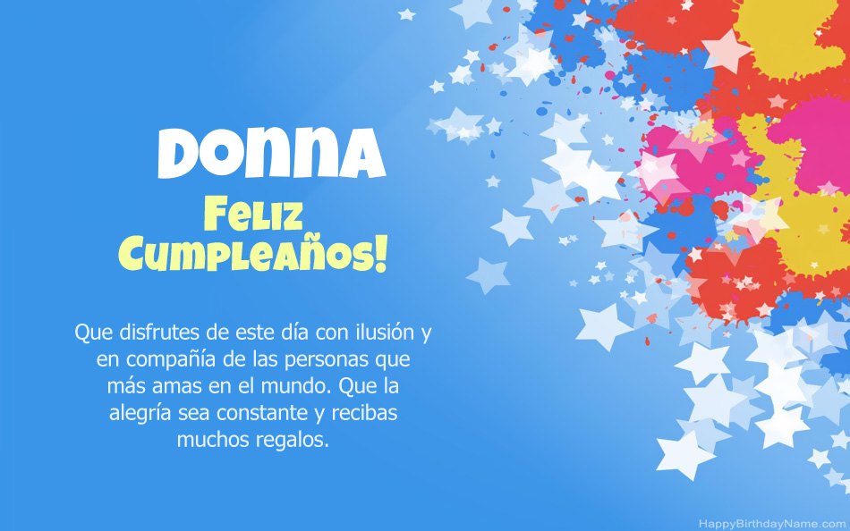 Felicitaciones por el cumpleaños de Donna