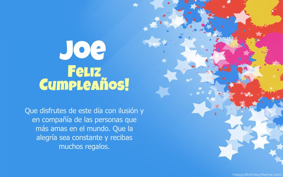 Felicitaciones por el cumpleaños de Joe