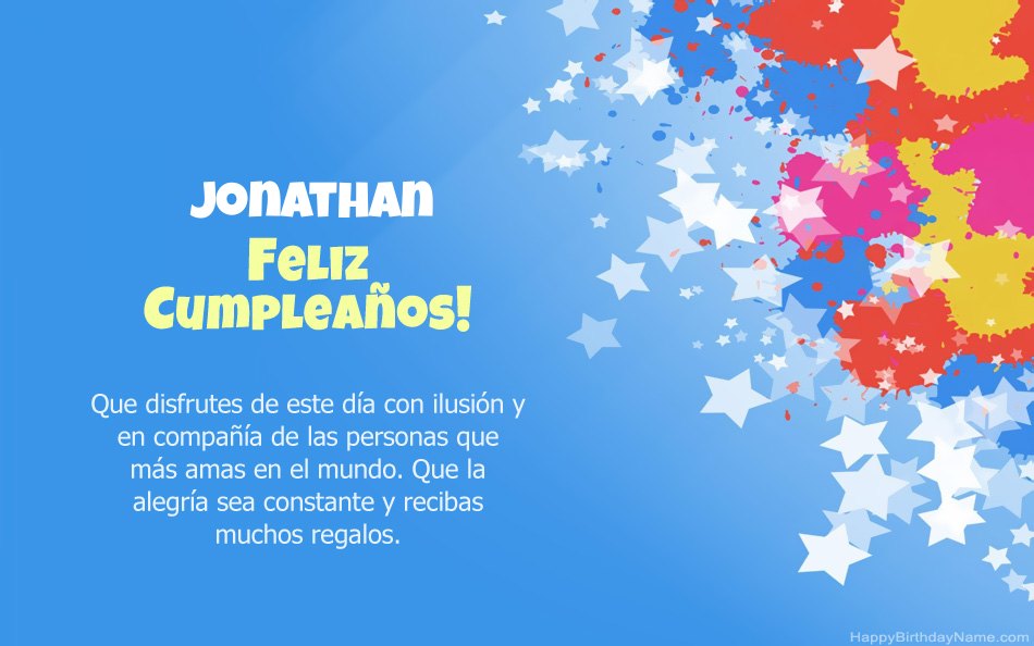 Felicitaciones por el cumpleaños de Jonathan
