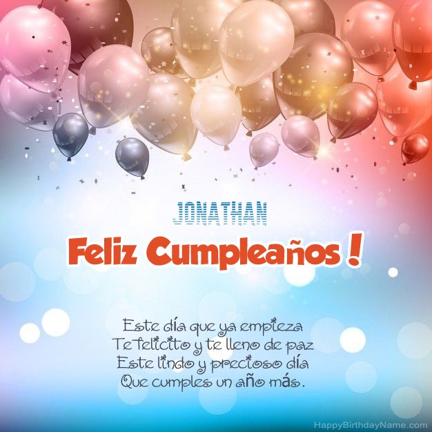 Poemas en cumpleaños para Jonathan