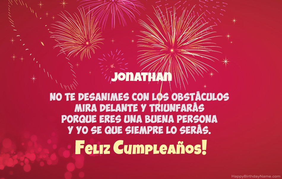 Feliz cumpleaños Jonathan, hermosos poemas