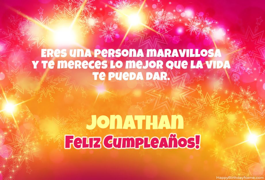 Enhorabuena por el feliz cumpleaños de Jonathan