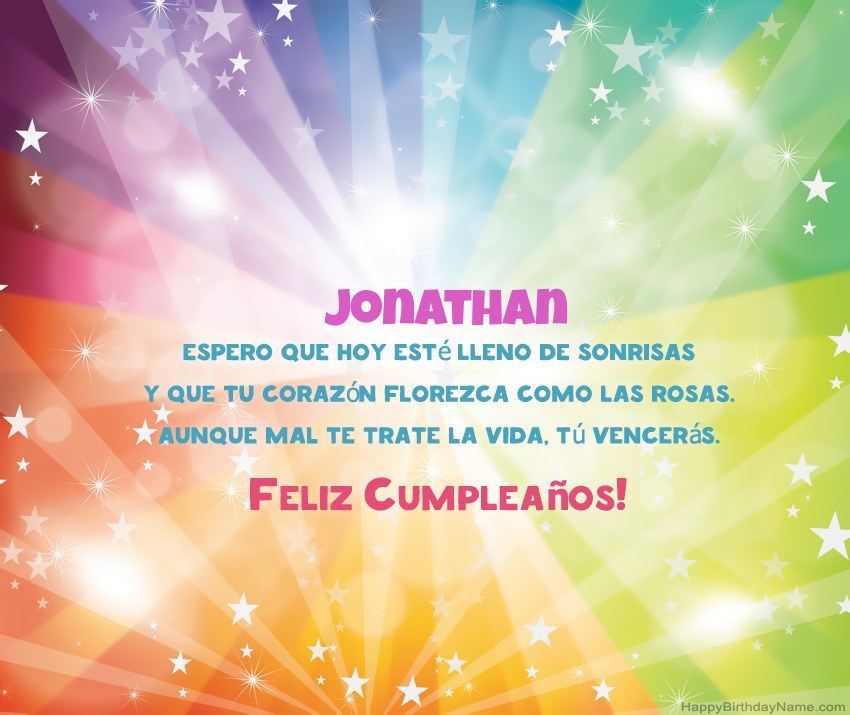 Hermosas tarjetas de feliz cumpleaños para Jonathan