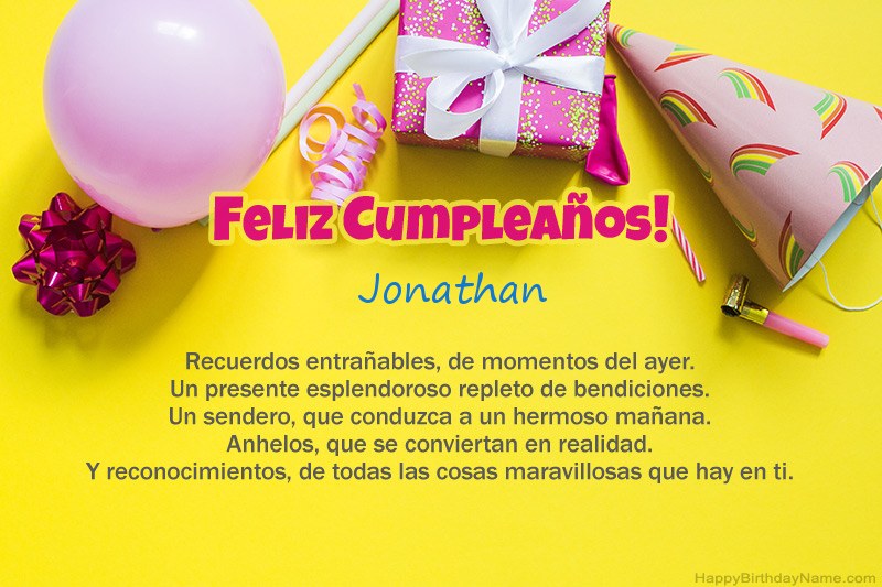 Feliz cumpleaños Jonathan en prosa