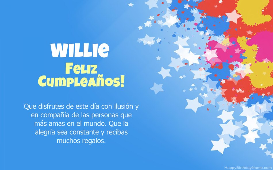 Felicitaciones por el cumpleaños de Willie