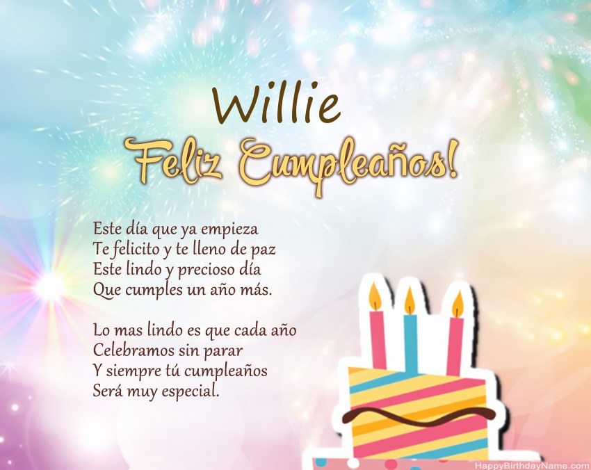 Feliz cumpleaños Willie en verso