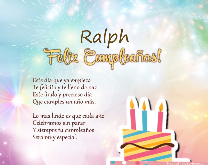 Feliz cumpleaños Ralph en verso Feliz cumpleaños Ralph en verso