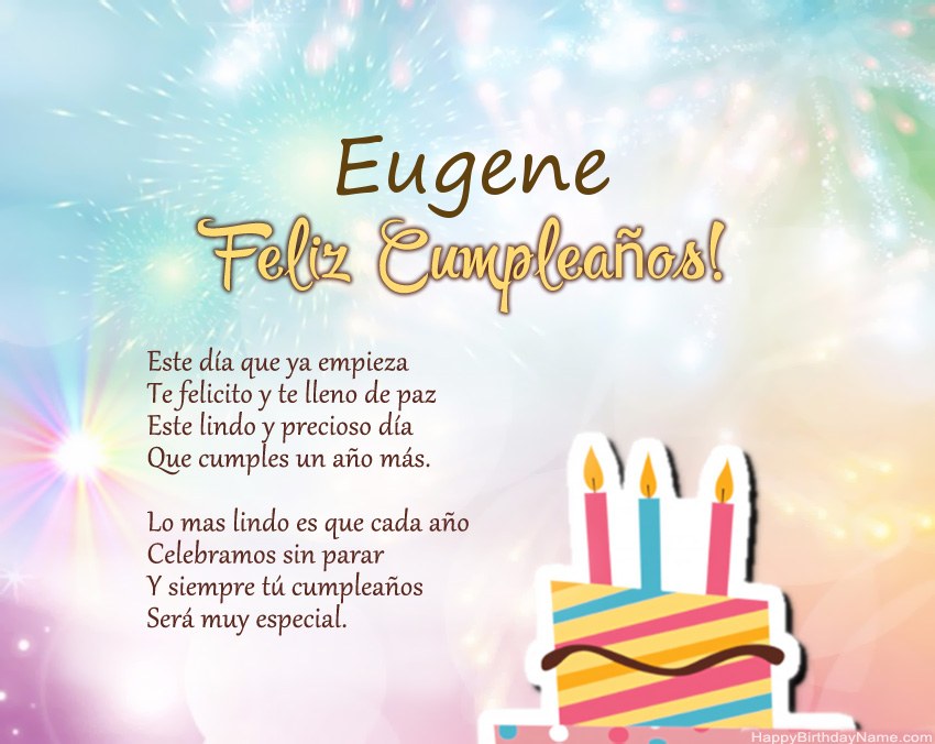 Feliz cumpleaños Eugene en verso