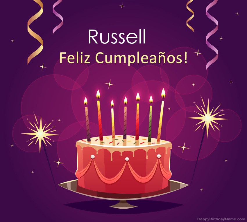 Saludos graciosos para feliz cumpleaños Russell fotos