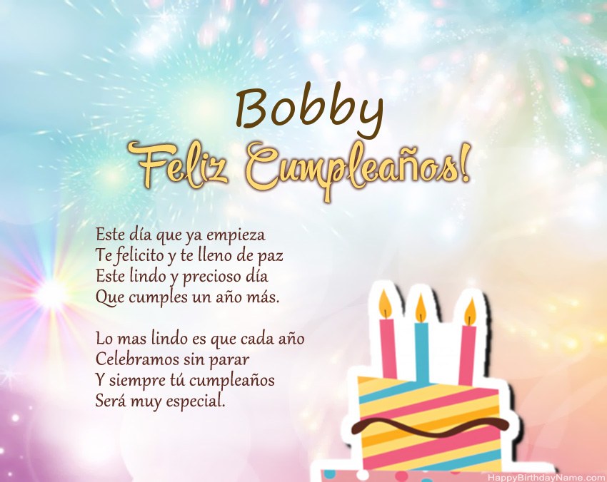 Feliz cumpleaños Bobby en verso Feliz cumpleaños Bobby en verso