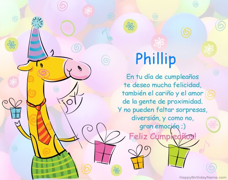 Felicitaciones de los niños por el feliz cumpleaños de Phillip