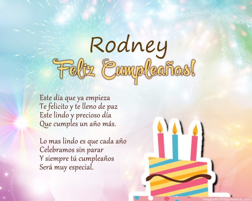 Feliz cumpleaños Rodney en verso