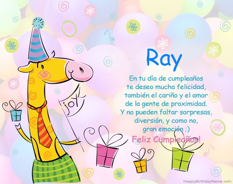 Felicitaciones de los niños por el feliz cumpleaños de Ray Felicitaciones de los niños por el feliz cumpleaños de Ray