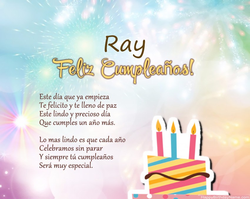 Feliz cumpleaños Ray en verso Feliz cumpleaños Ray en verso