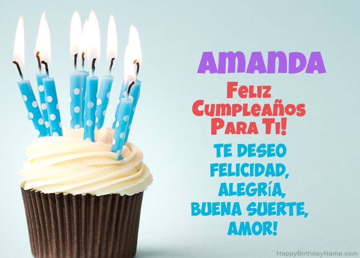 Felicitaciones por el feliz cumpleaños de Amanda