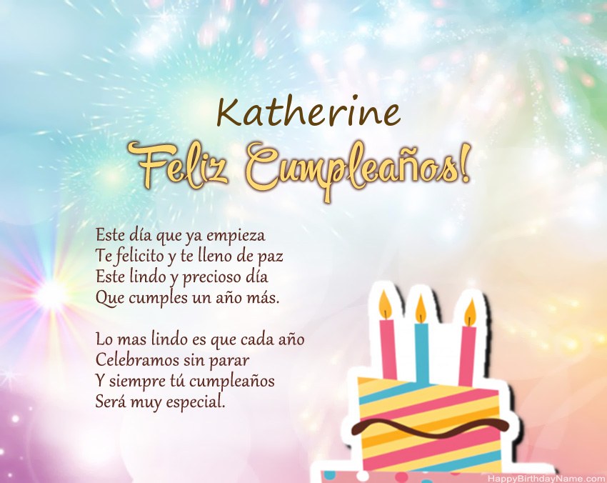 Feliz cumpleaños Katherine en verso Feliz cumpleaños Katherine en verso