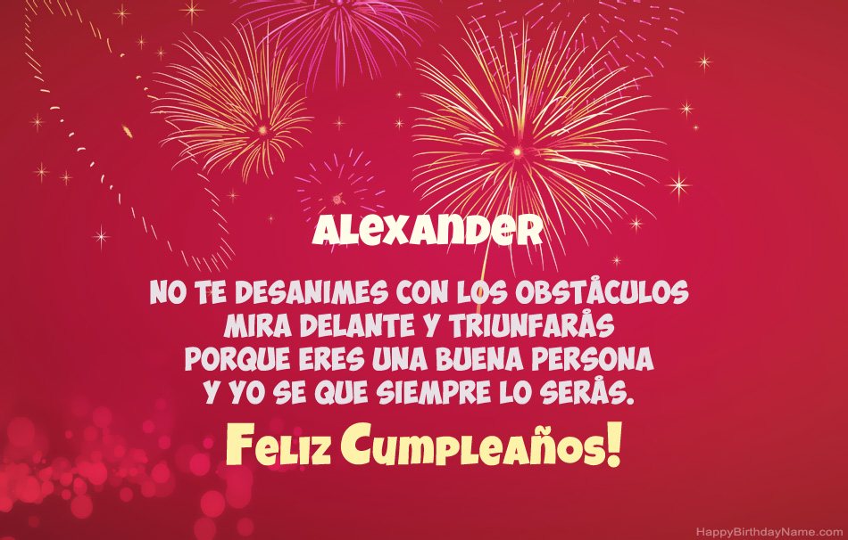 Feliz cumpleaños Alexander, hermosos poemas
