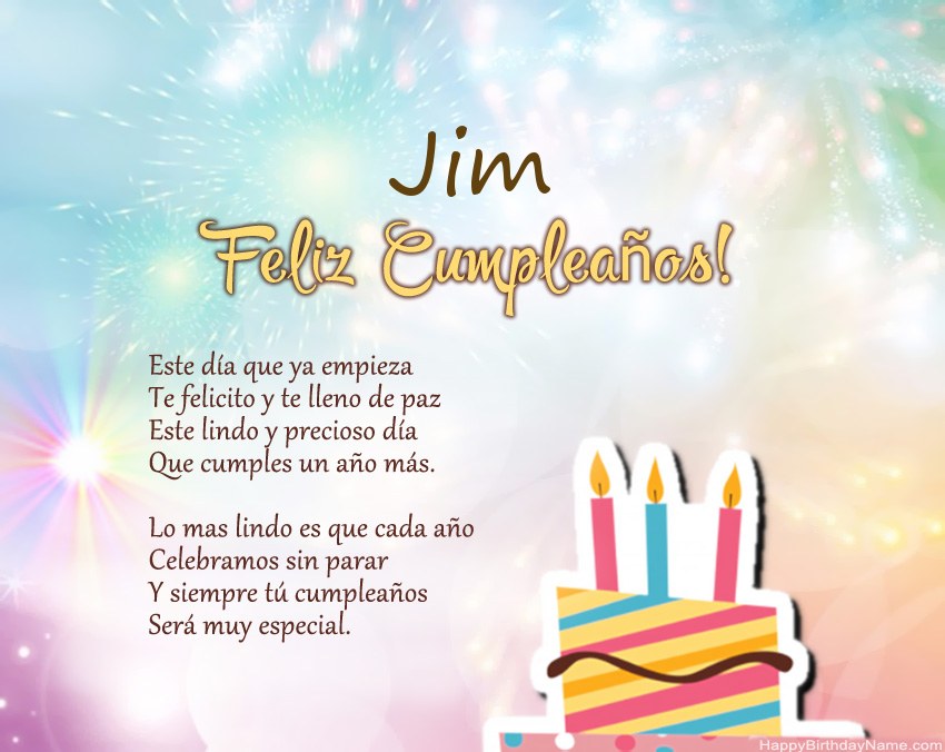 Feliz cumpleaños Jim en verso