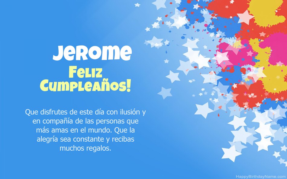Felicitaciones por el cumpleaños de Jerome