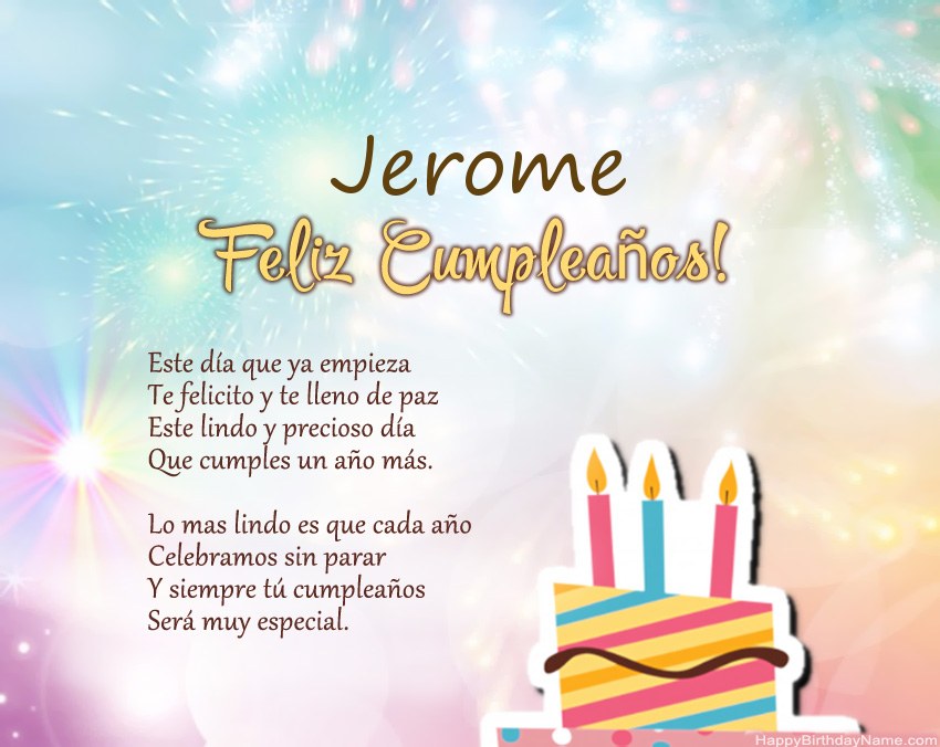 Feliz cumpleaños Jerome en verso