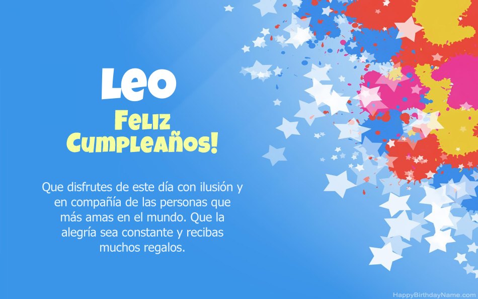 Felicitaciones por el cumpleaños de Leo