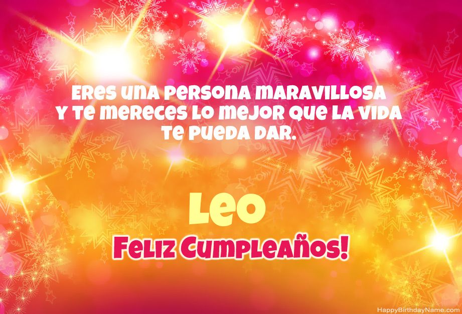 Enhorabuena por el feliz cumpleaños de Leo