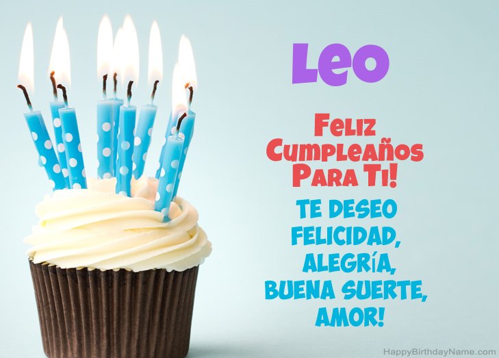 Felicitaciones por el feliz cumpleaños de Leo