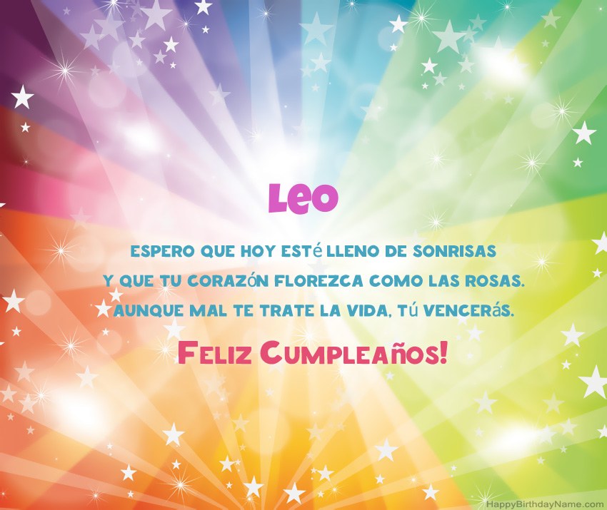 Hermosas tarjetas de feliz cumpleaños para Leo