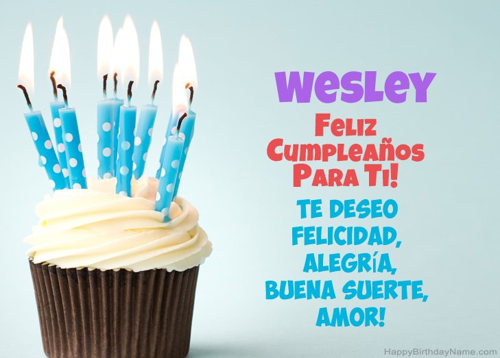 Felicitaciones por el feliz cumpleaños de Wesley
