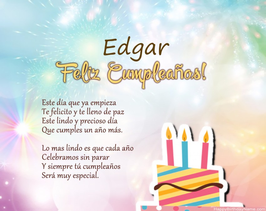 Feliz cumpleaños Edgar en verso